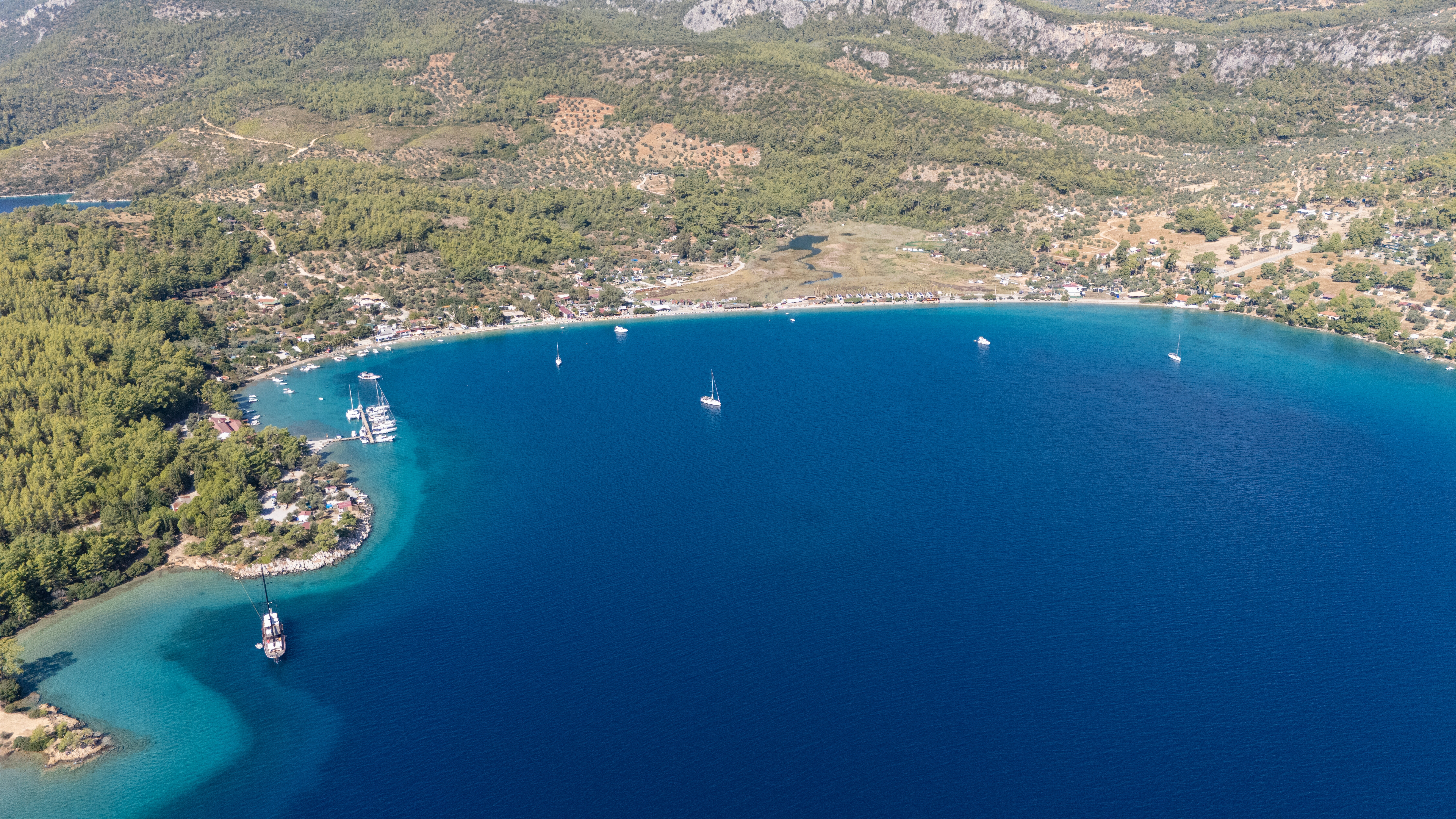Stunning,Aerial,View,Of,Milas,Akbük,Bay,,Turkey