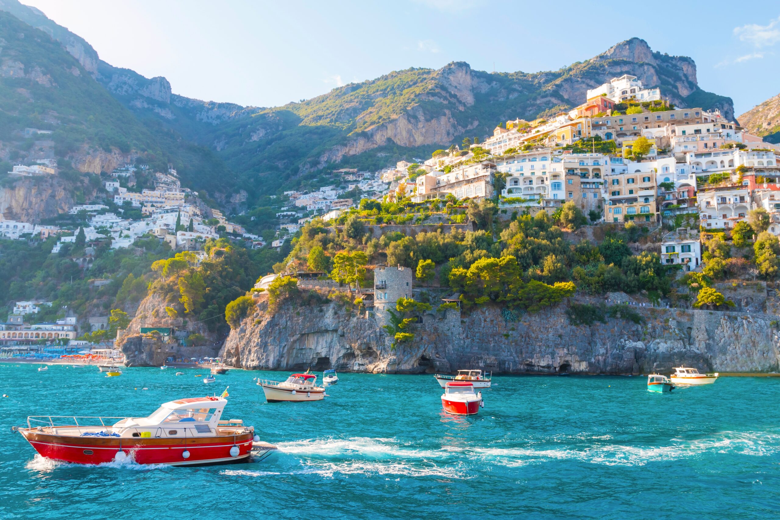 The,Photo,Captures,A,Sunny,View,Of,Amalfi,From,A
