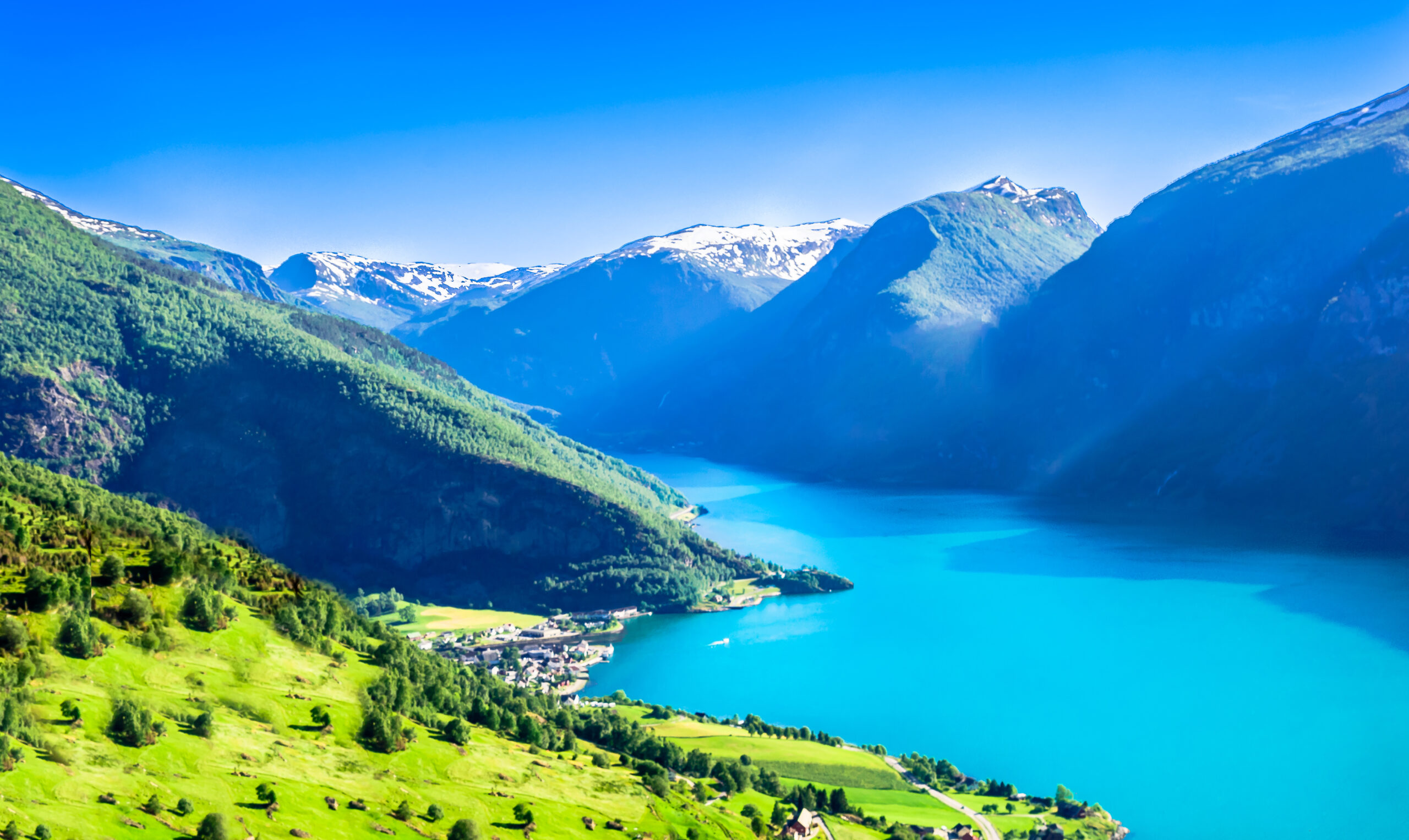 View,On,Spring,Landscape,And,Aurlandsfjord,In,Norway