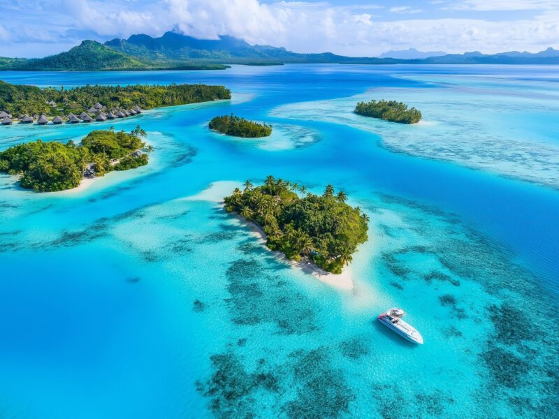 Aerial,View,Of,A,Tropical,Lagoon,With,Turquoise,Water,And