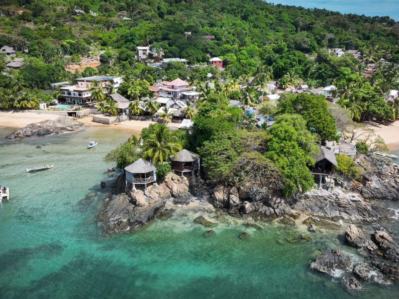 Aerial,View,Of,Nosy,Komba,Island,Revealing,Serene,Beaches,And