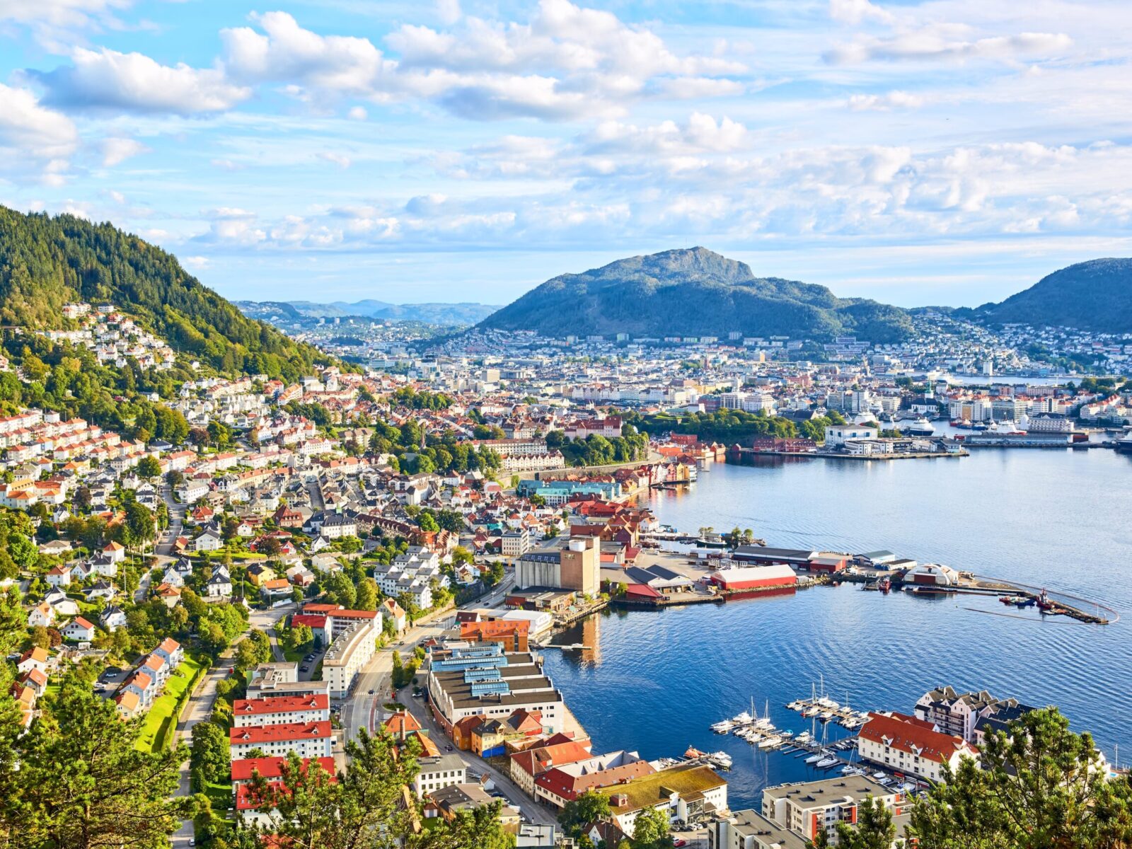 Bergen,Viewed,From,Mountain,In,Sandviken,,Norway