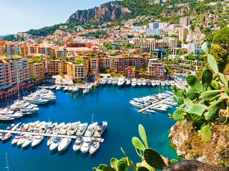 View,Of,Marina,With,Docked,Boats,In,Monaco,City,,Monaco