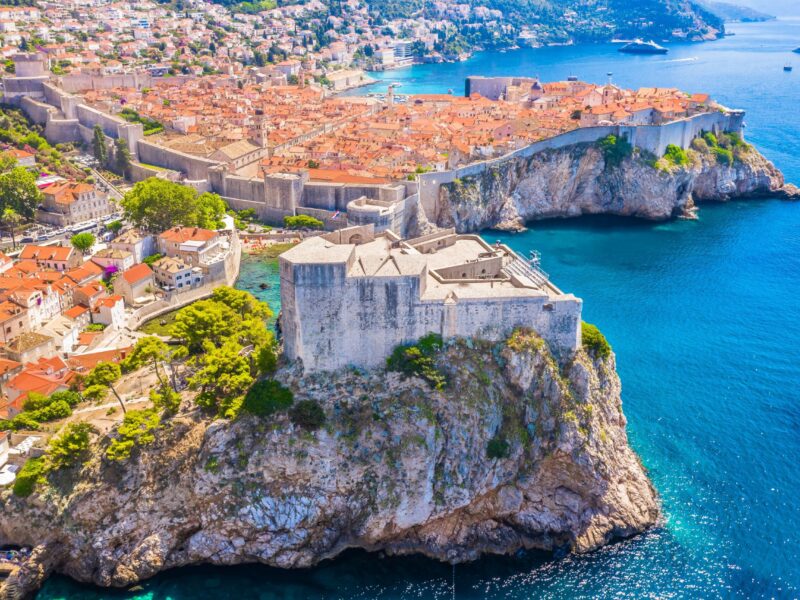 A,Stunning,View,From,Behind,Fort,Lovrijenac,In,Dubrovnik,,Croatia,