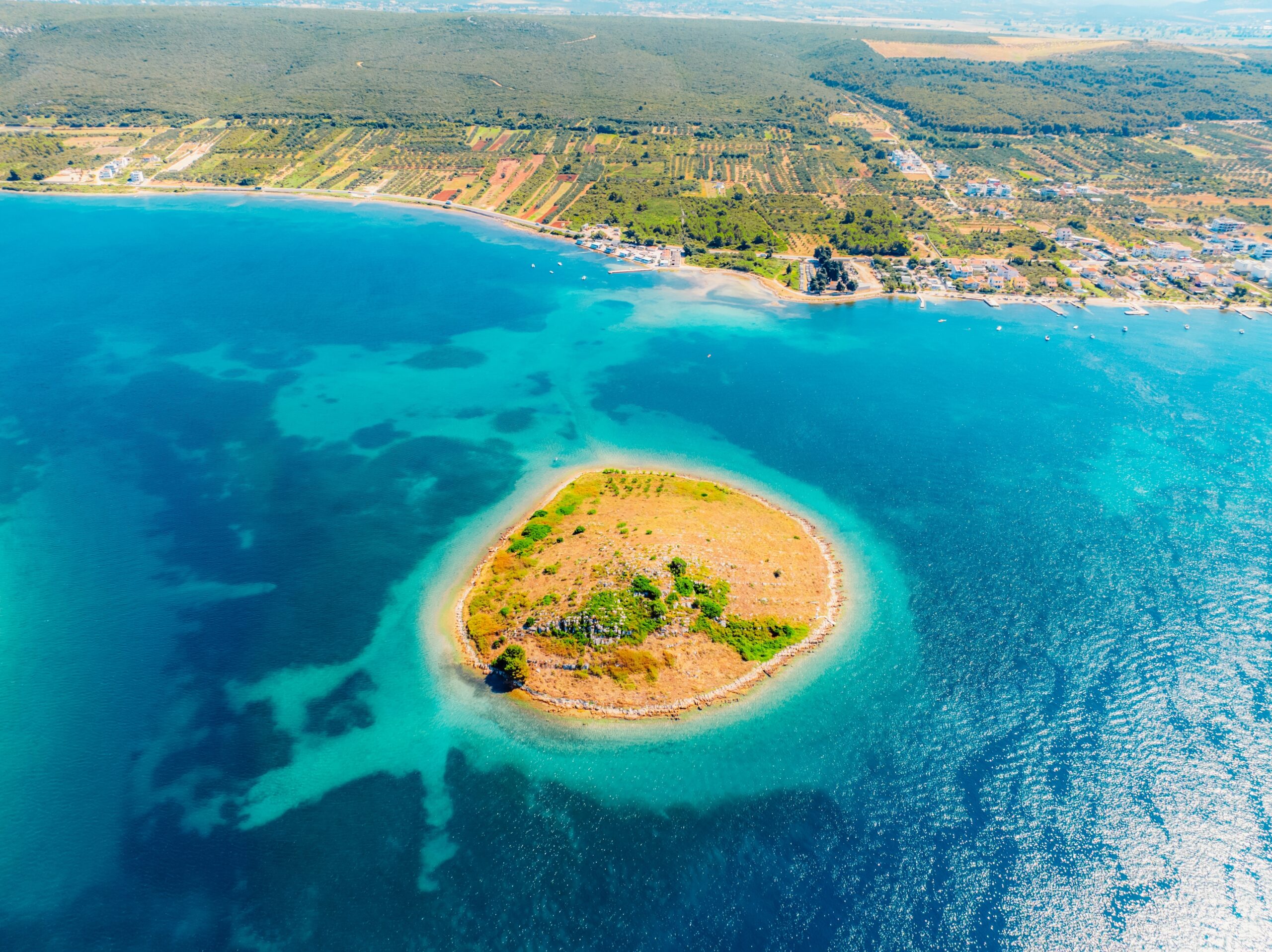Aerial,View,Of,The,Galesnjak,Island,On,The,Adriatic,Coast