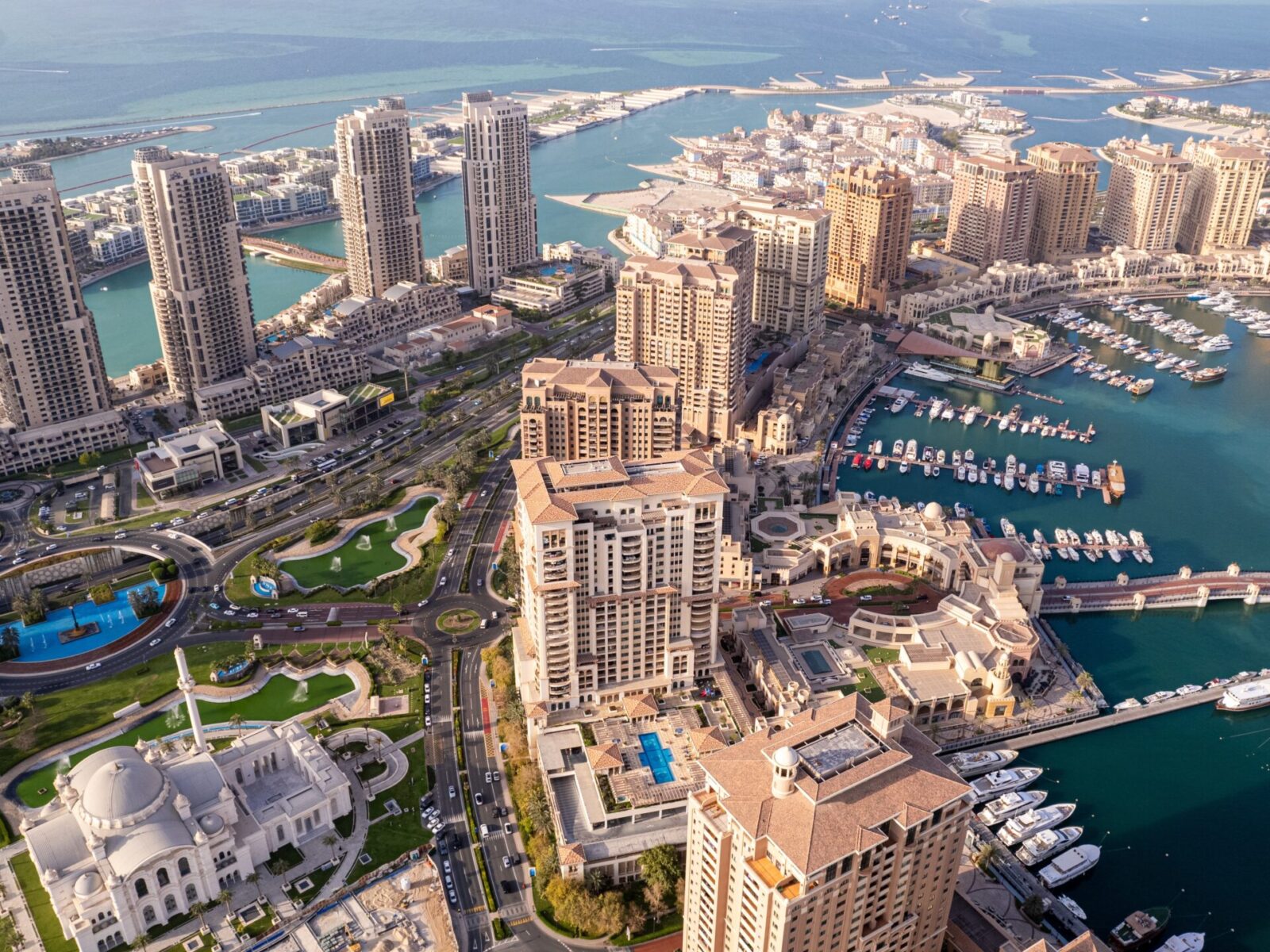 Aerial,View,Of,The,Pearl,In,Doha,,Qatar