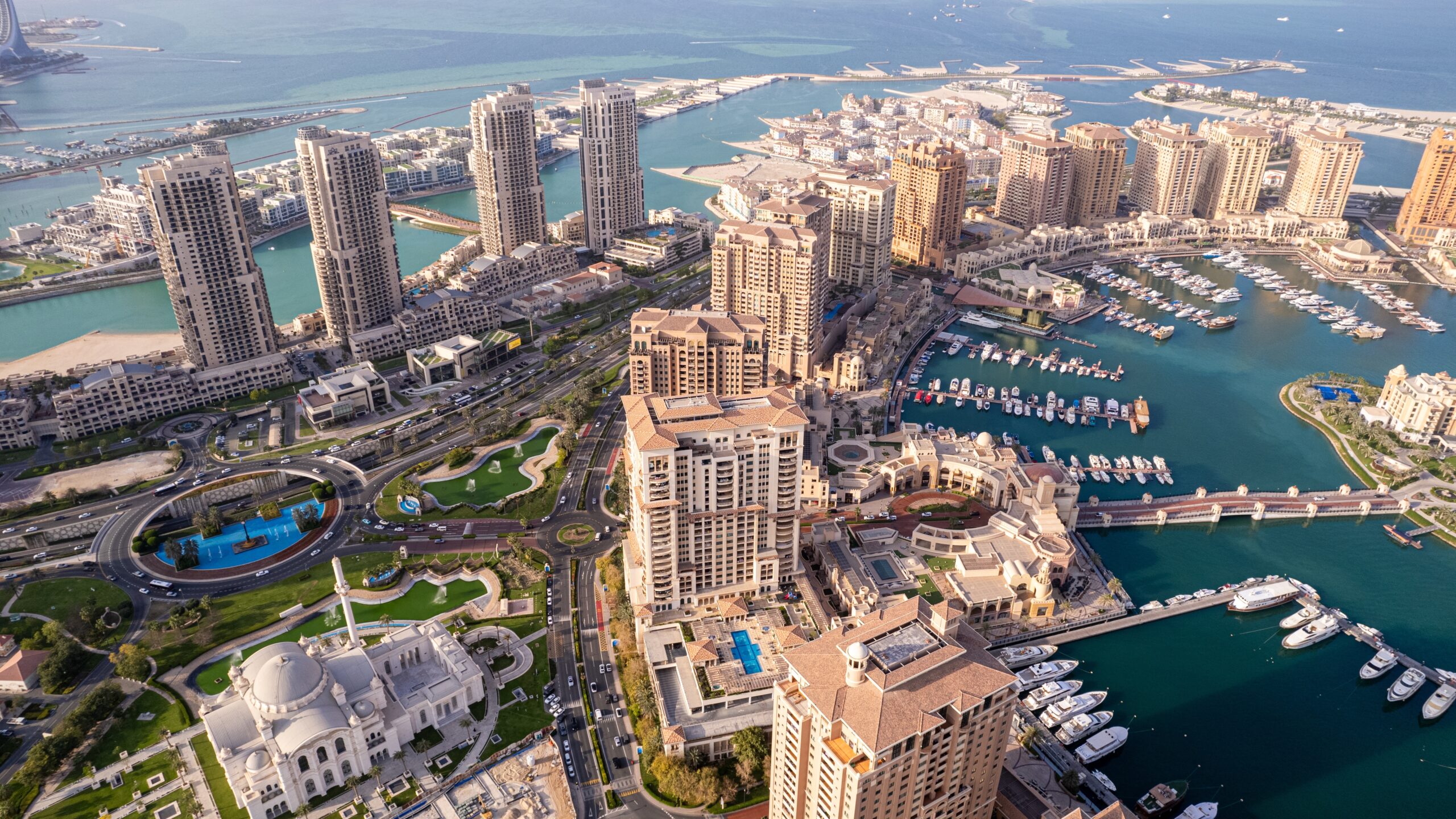 Aerial,View,Of,The,Pearl,In,Doha,,Qatar