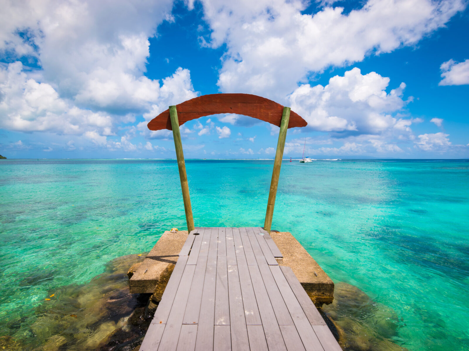 Amazing,Ocean,View,From,A,Wooden,Jetty,In,Huahine,,French