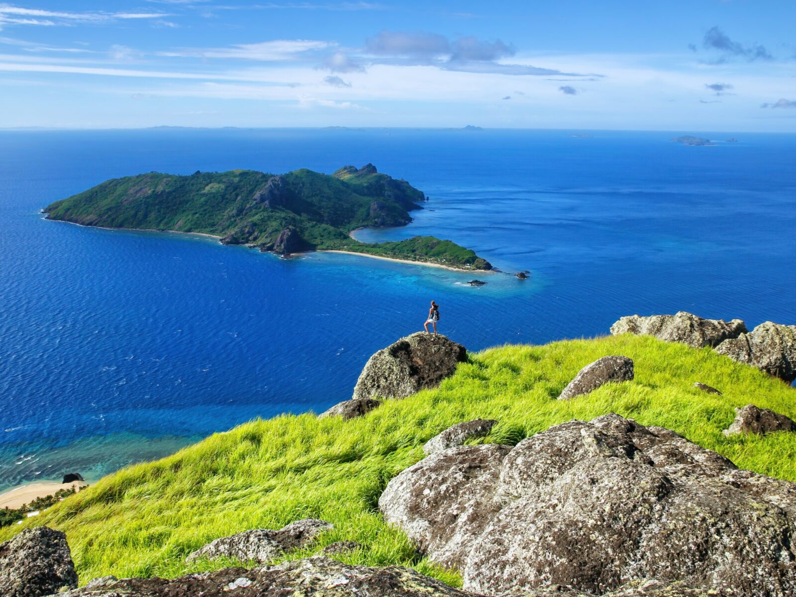 View,Of,Kuata,Island,From,Wayaseva,Island,With,A,Hiker