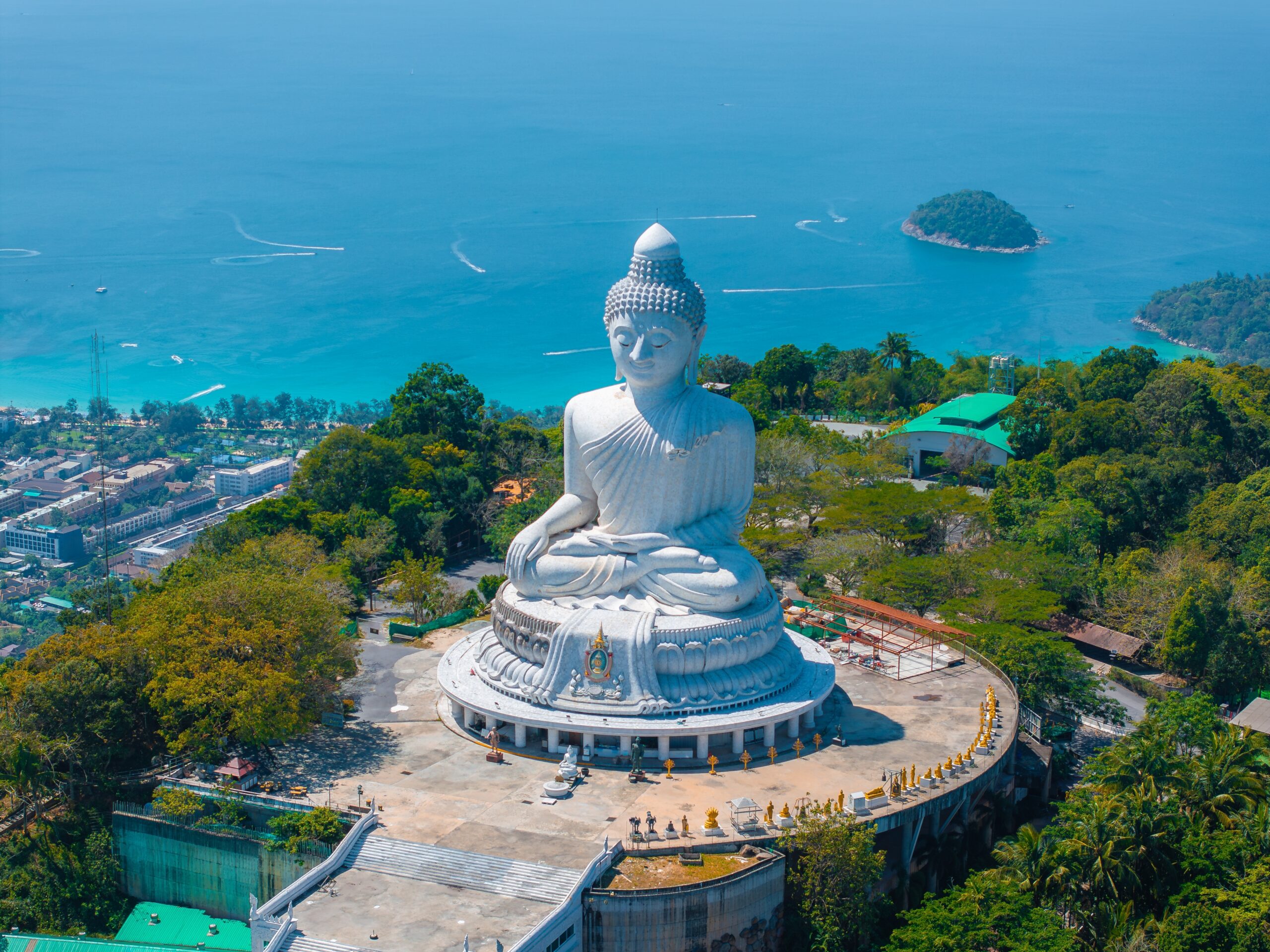 Aerial,View,Of,The,Big,Buddha,Statue,In,Phuket,,Thailand,