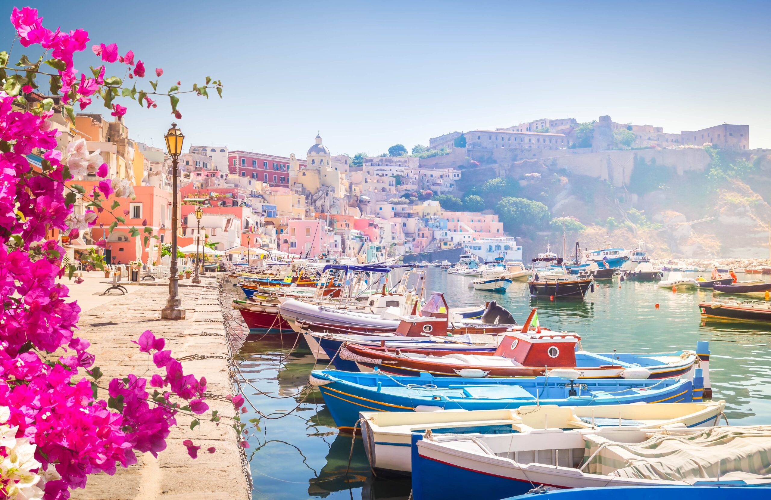 Procida,Island,Colorful,Town,With,Embankment,At,Summer,,Italy