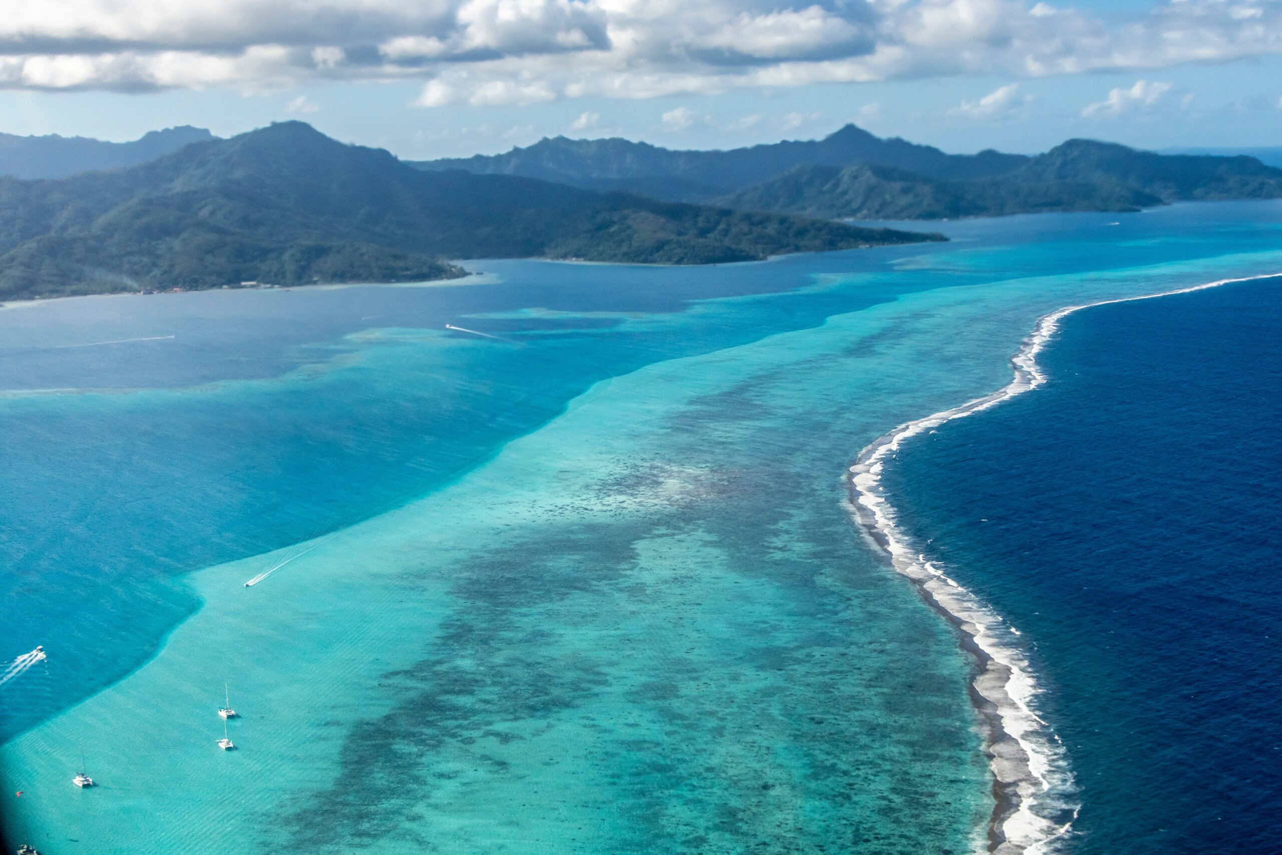 French,Polynesia,,Raiatea.,Aerial,View,Of,Island,And,Ocean.