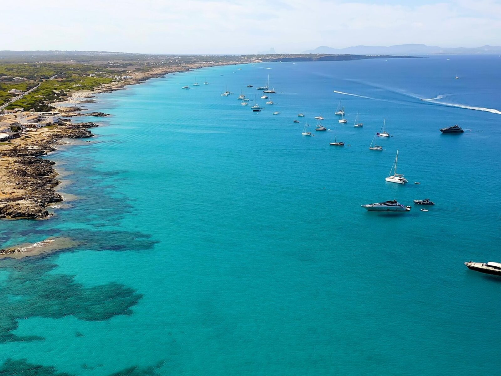 Aerial,View,Of,The,Anchorage,For,Yachts,And,Beautiful,Beach