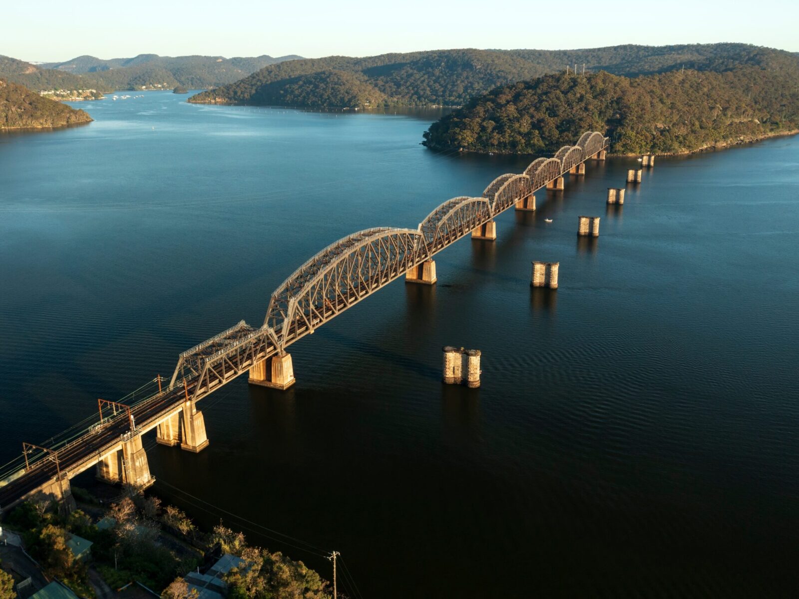 Aerial,View,Of,The,Hawkesbury,River,Railroad,Bridge,Which,Crosses