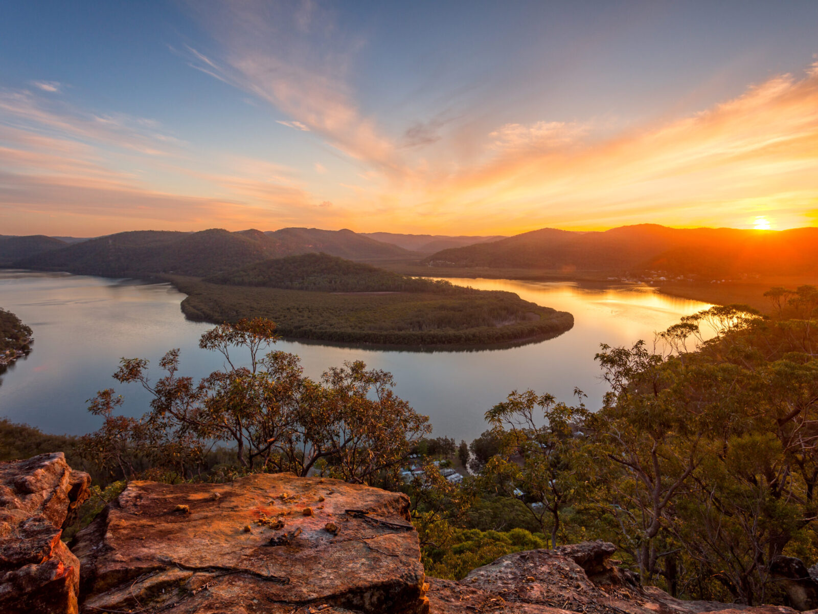 Sunset,Views,Across,The,River,As,It,Snakes,Through,The