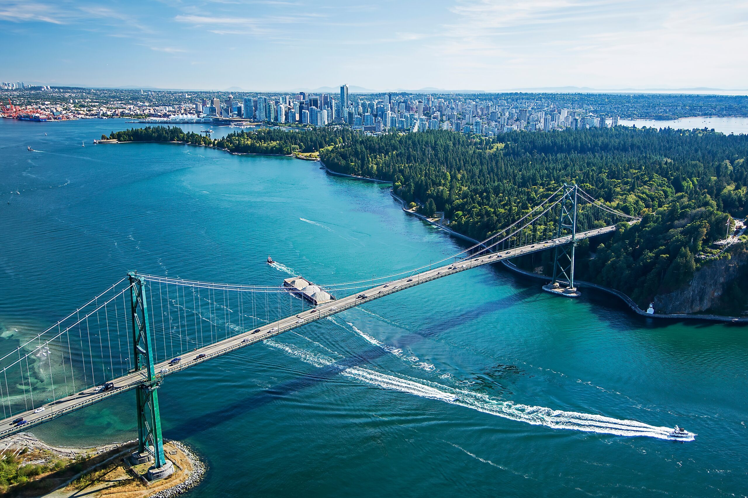Aerial,Image,Of,Lions,Gate,Bridge,,Vancouver,,Bc,,Canada