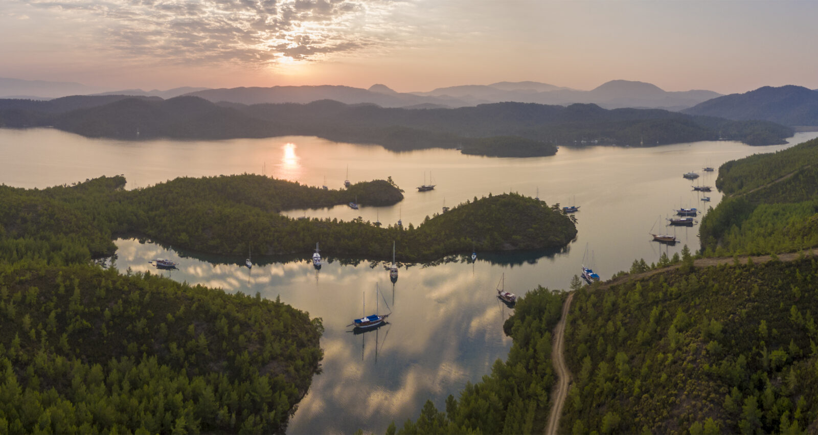Aerial,Panorama,Of,English,Harbor,In,Gokova,Gulf,Bodrum,Turkey