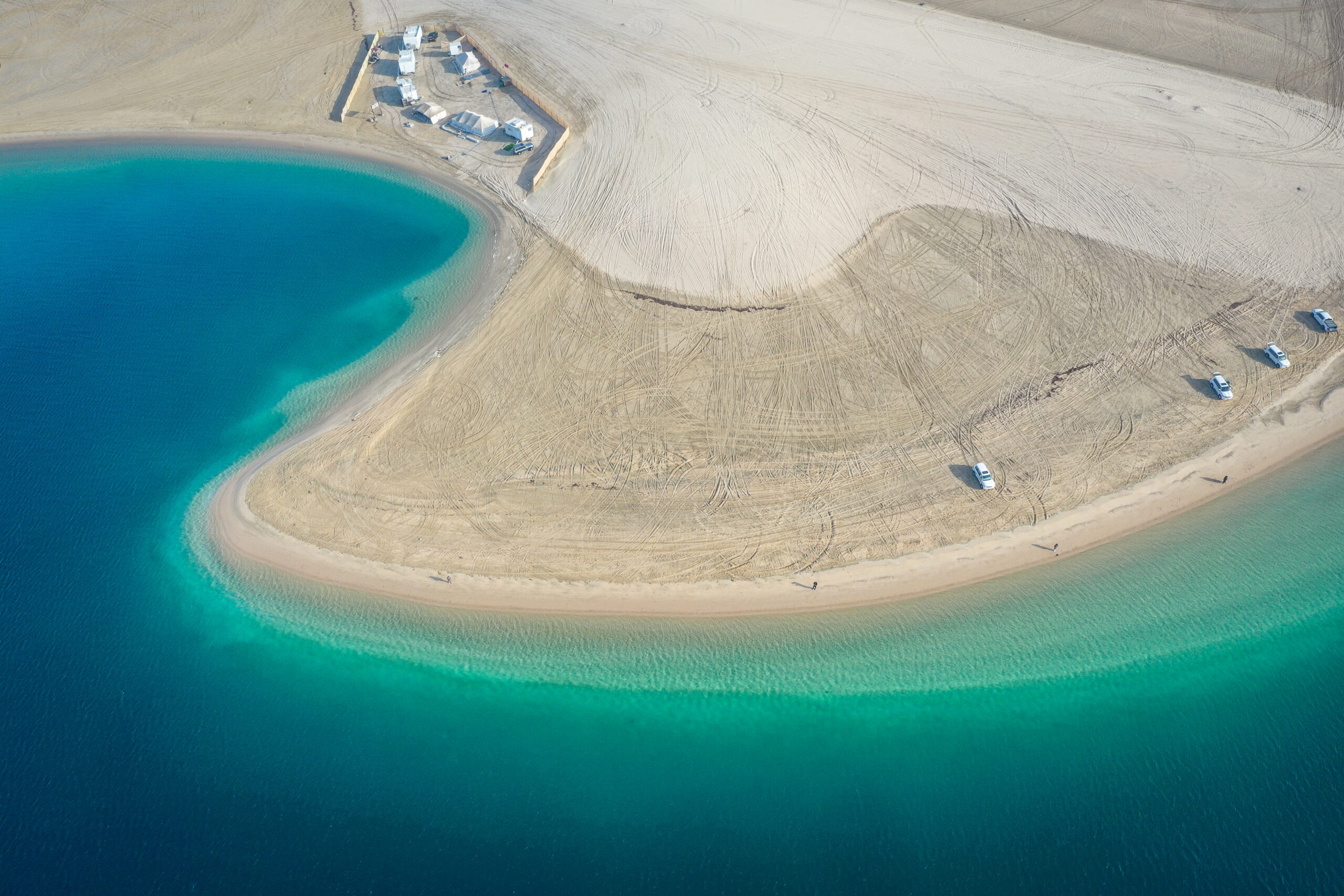 Aerial,View,Of,Inland,Sea,,Desert,Near,Doha,,Qatar