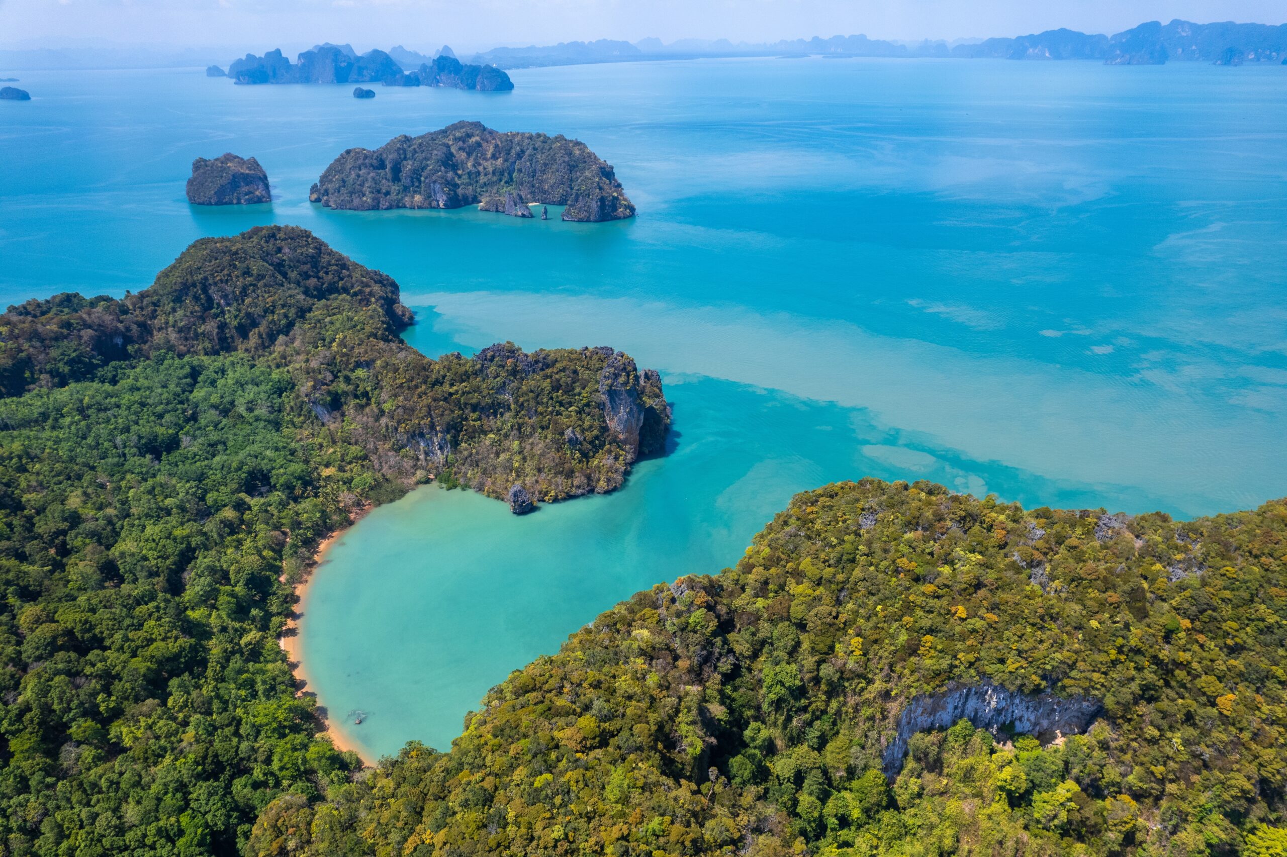 Aerial,View,Of,Paradise,Beach,Resort,In,Koh,Yao,Noi,