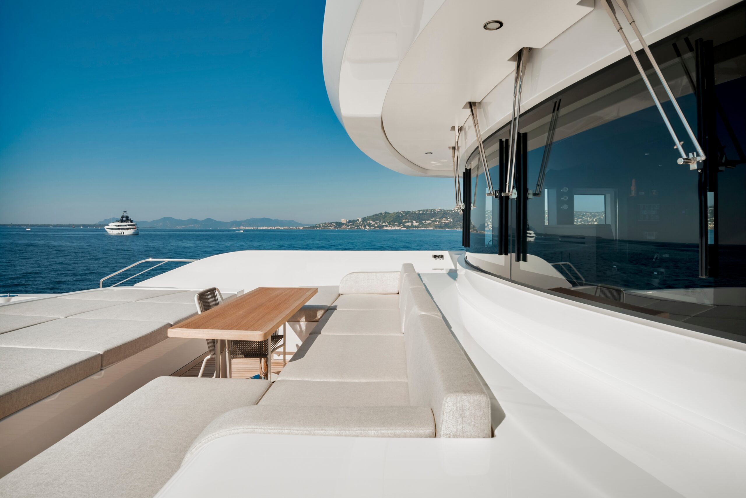 Side,View,Of,The,Forward,Deck,Of,A,Superyacht,,With